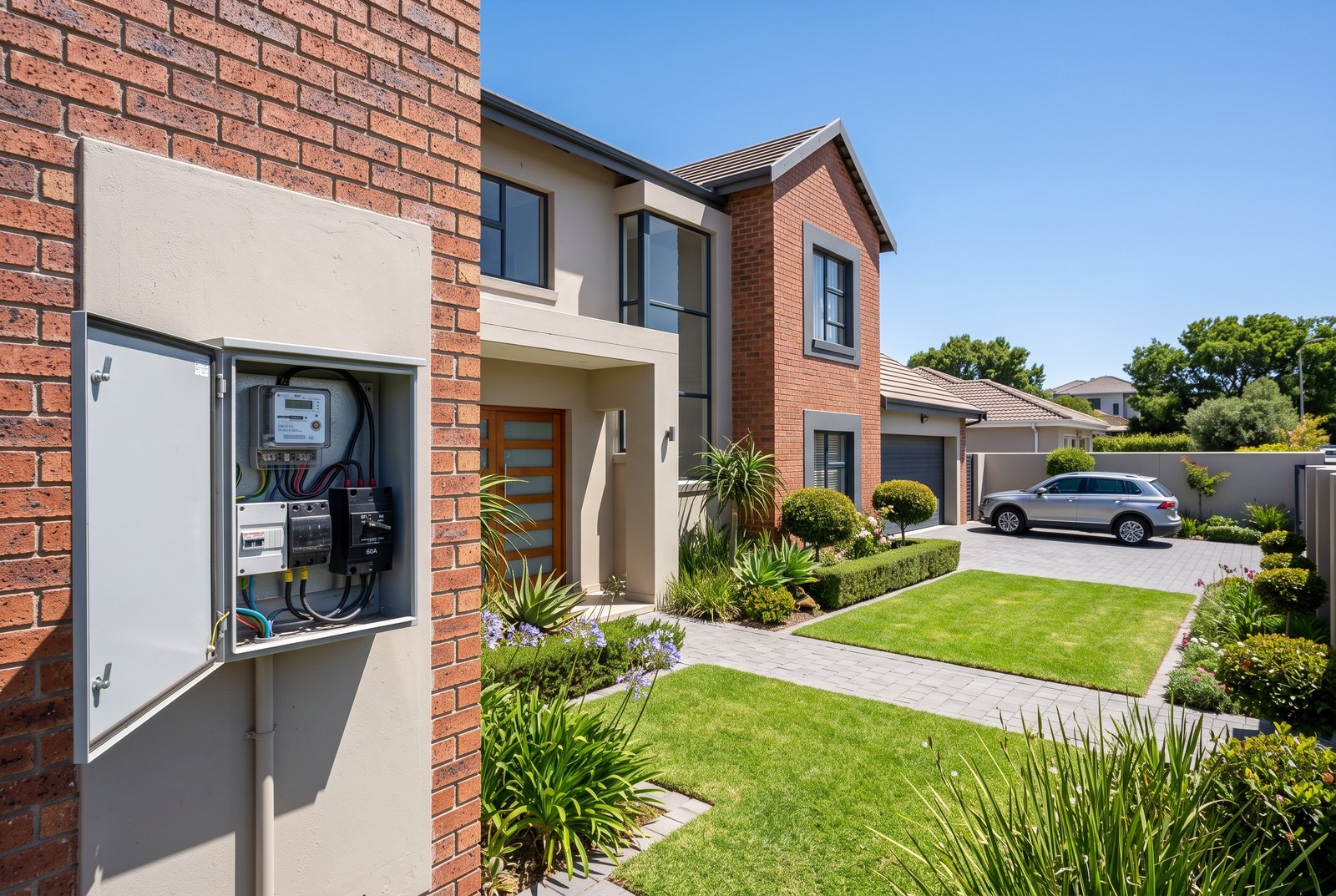 Exterior electrical meter box inspected for a Certificate of Compliance in Cape Town