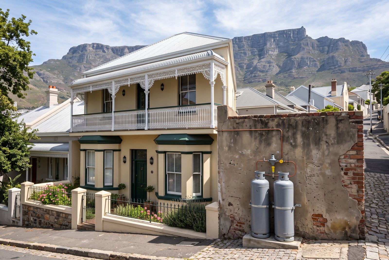 Domestic LPG cylinder installation checked for a gas Certificate of Compliance
