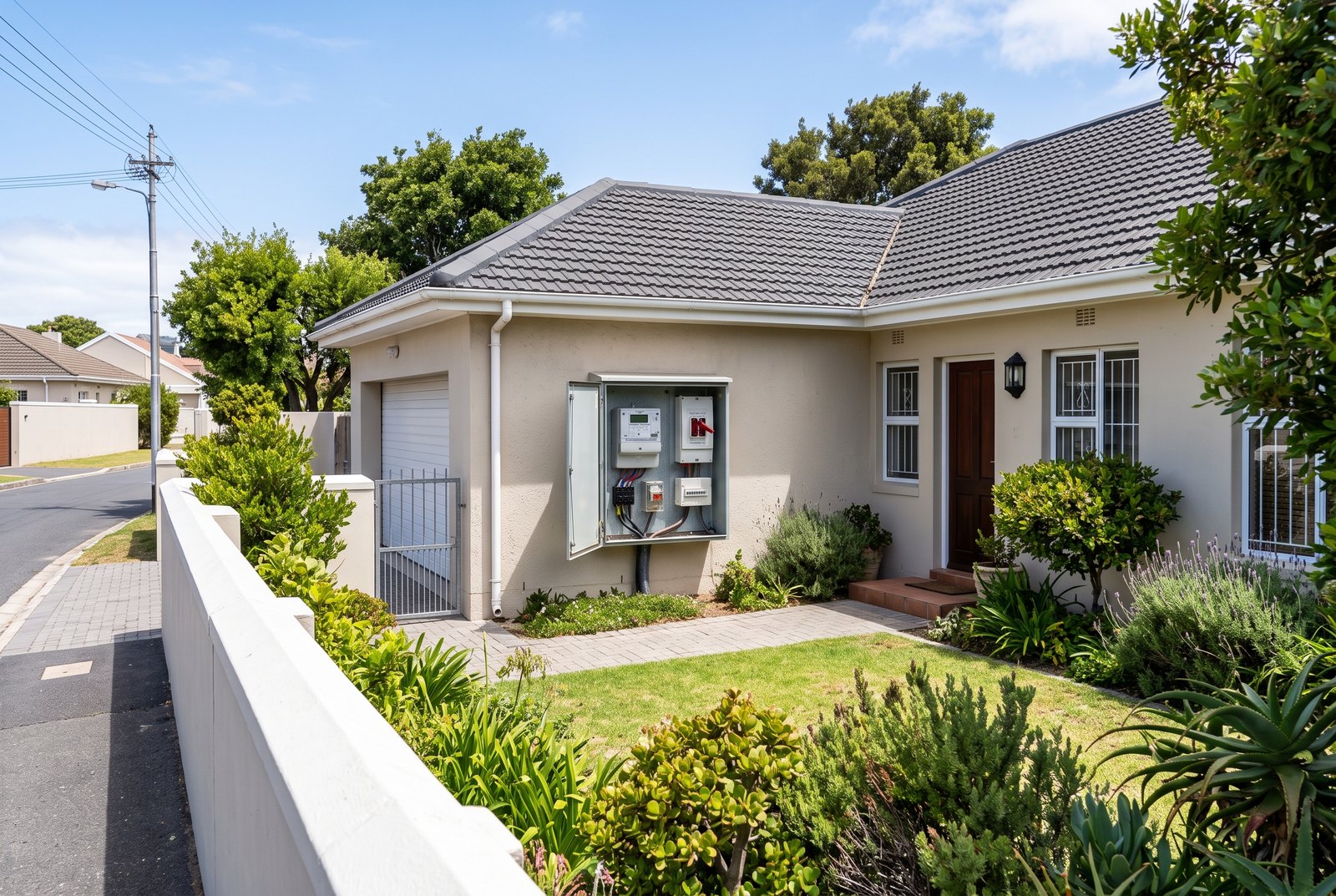 Exterior electrical meter box inspected for a Certificate of Compliance in Cape Town