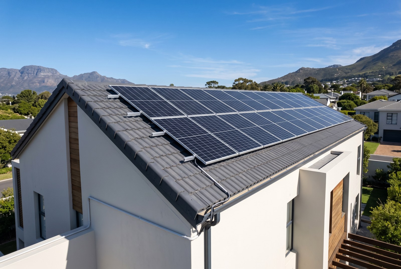 Rooftop solar PV array inspected for a solar Certificate of Compliance in Cape Town
